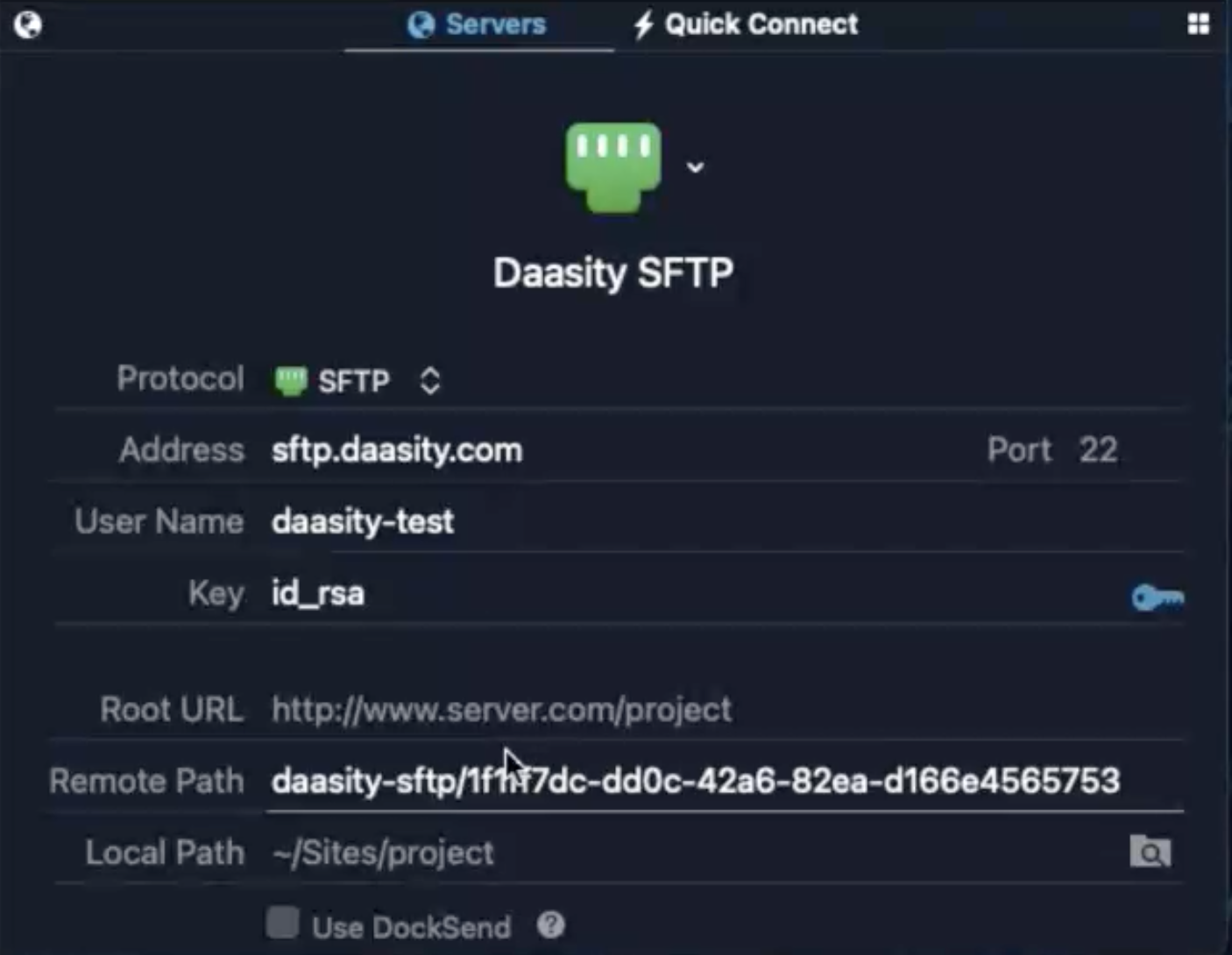 How to Send Data to Daasity SFTP - Path